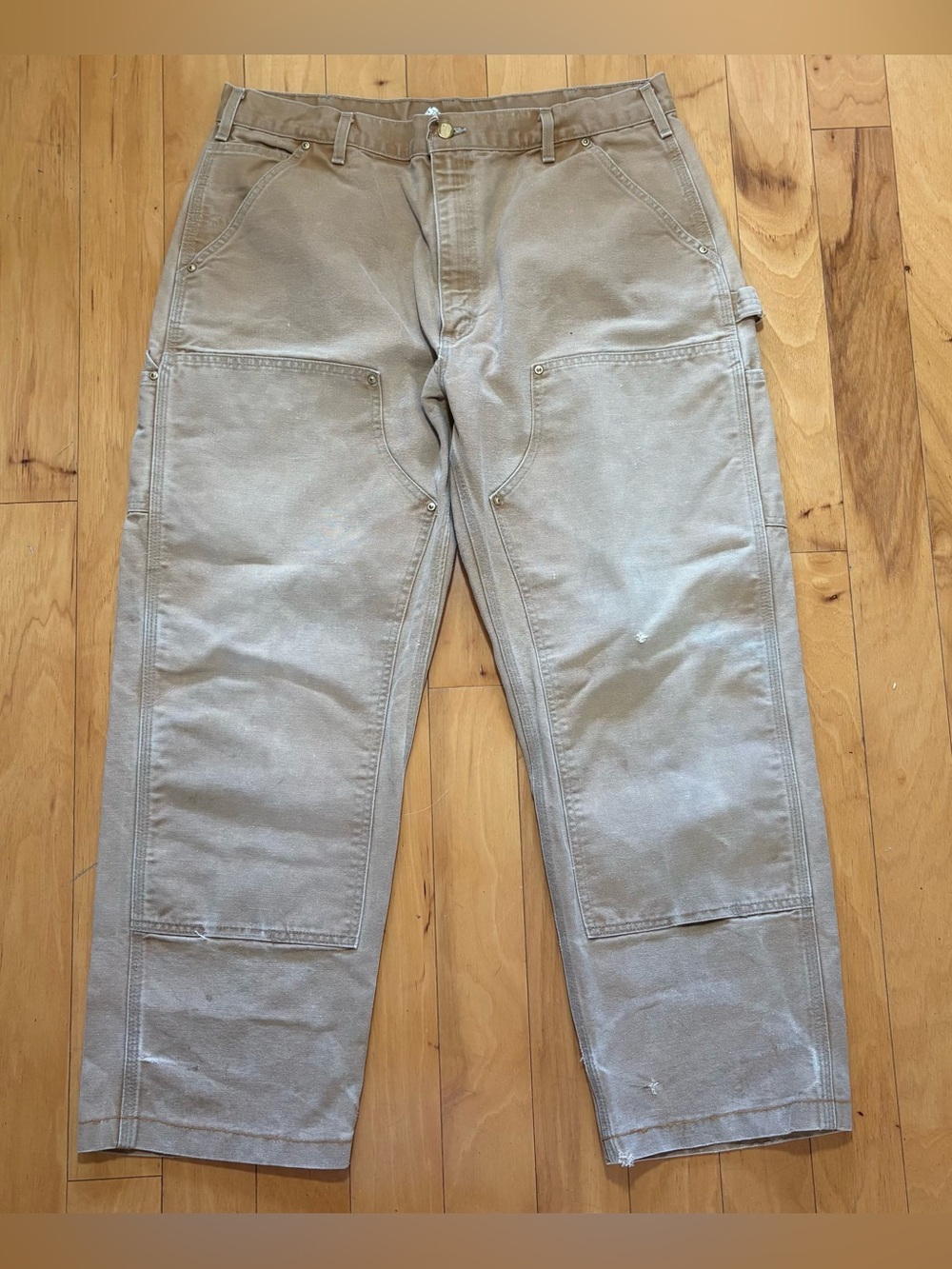 Vintage Y2K Carhartt B01 BRN Double Knee Pants USA 38x32 Hemmed 28.5” Gorpcore